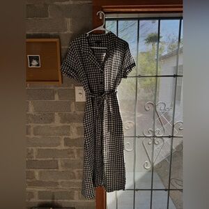 Quince 100% European Linen Gingham Dress
